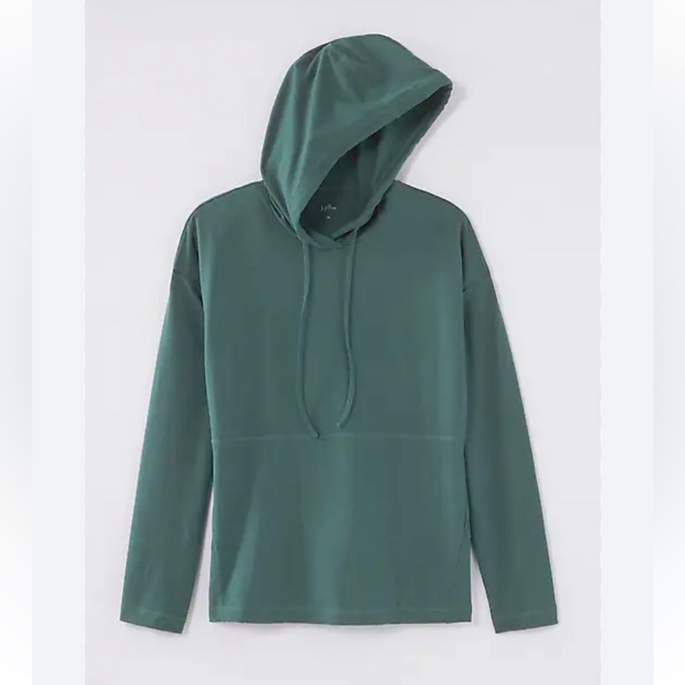 NWT J Jill Fit Supreme Stretch Seamed Hoodie, Pine, Size Mediuim Tall